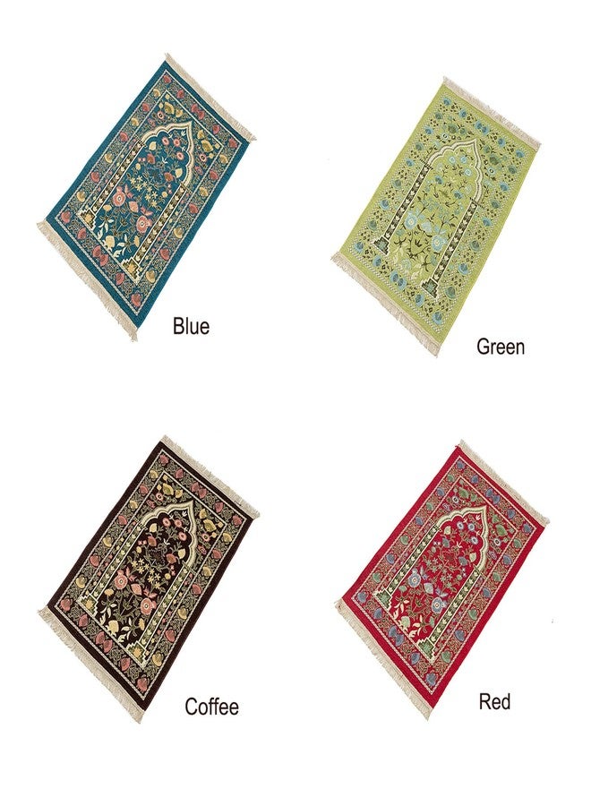 Ragyzity Muslim Prayer Rug, Travel Prayer Mat, Portable Foldable Islamic Rug, Thin Woven Polyester Praying Mat for Men Women, 110x70cm (Blue) - Image 4